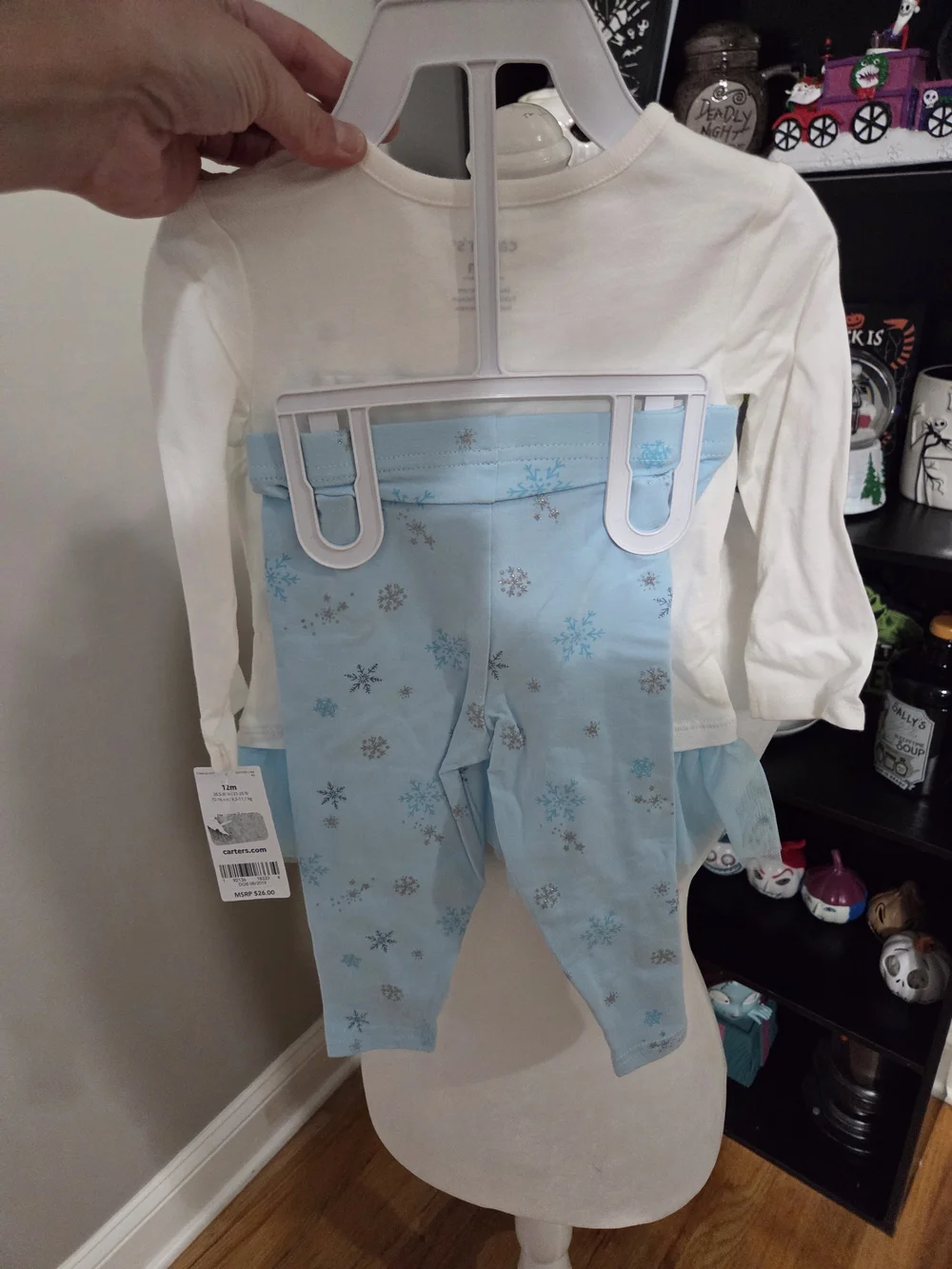 Carter's White and Light Blue Snowflake Tutu Top & Leggings Set